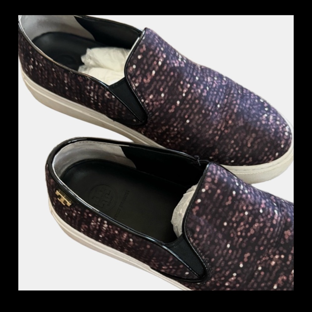 TORY BURCH Designer Multi-color Casual Slip-On Tennis Shoes/ Sneakers Size 8.5 - Picture 13 of 14